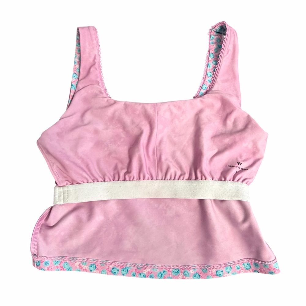 Wear It to Heart Thalia Ric Rac Tank in Shabby Chic Ditsy Pink Size S - Picture 7 of 8